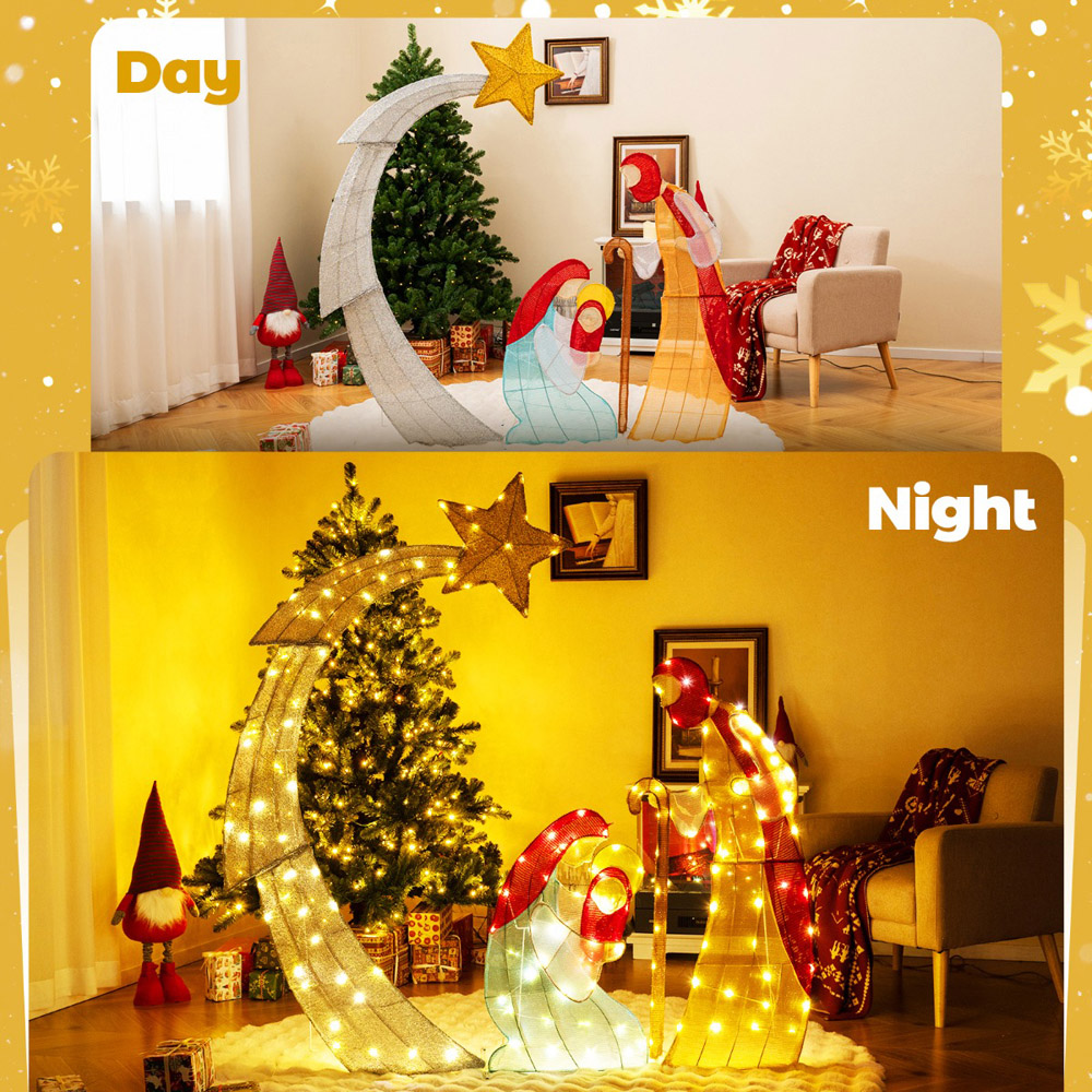 Costway 140 Warm White LED Outdoor Christmas Decoration 5 x 3.4ft Image 5