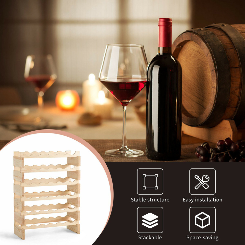 Costway 6 Shelf 36 Bottle Stackable Wine Rack Image 6