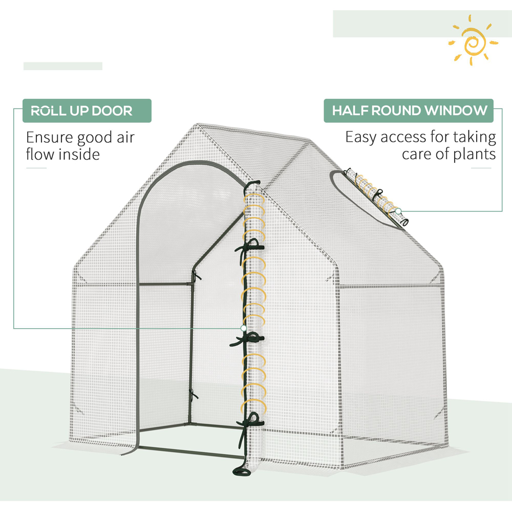 Outsunny White 6 x 3ft Walk In Greenhouse Image 5