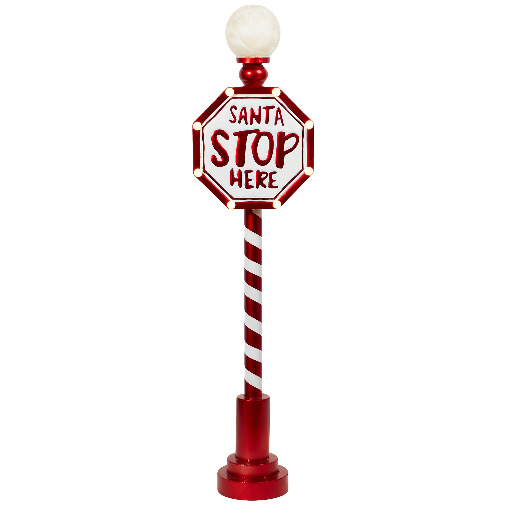 Santa Stop Here LED Metal Sign Image 2