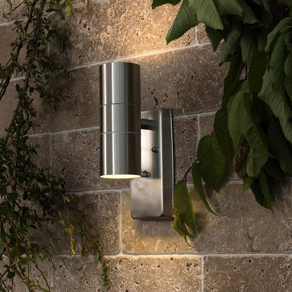 ValueLights Silver Outdoor Wall Up Down Light with Dusk till Dawn Sensor Image 2