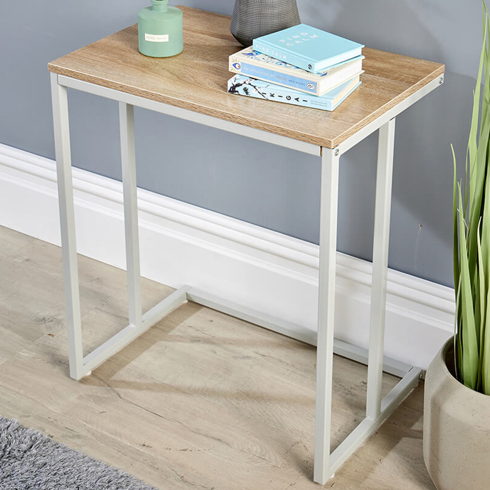Home Source Urban Grey and Oak Effect Side Table Image 1