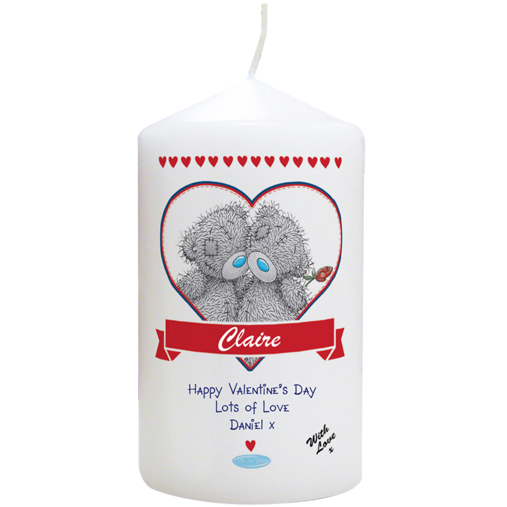Personalised Memento Personalised Me to You Couple Pillar Candle Image 1