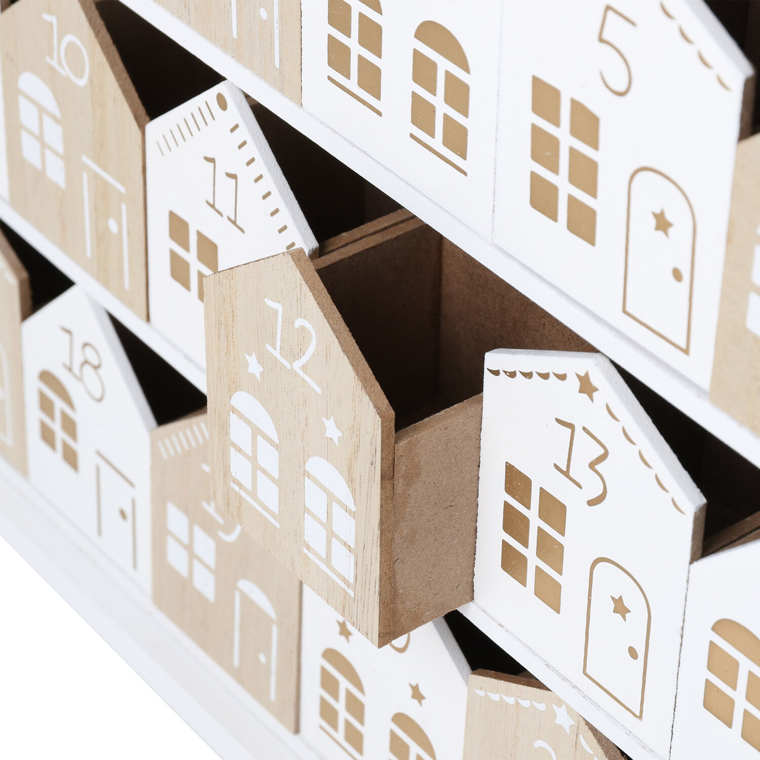LED Wooden House Advent Calendar Image 3