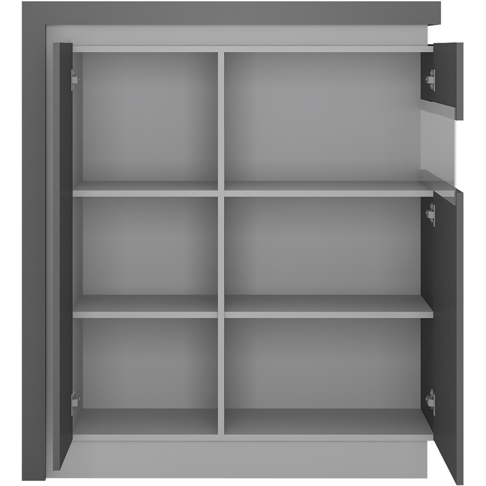 Florence Lyon 2 Door Platinum and Light Grey Storage Cabinet with LED Lighting Image 3