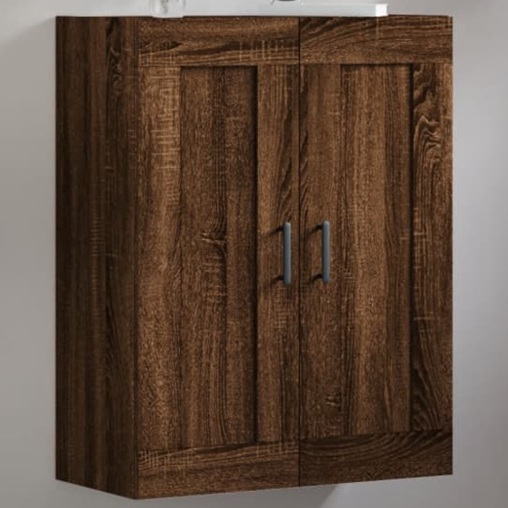 vidaXL 2 Door Brown Oak Wall Mounted Cabinet Image 1