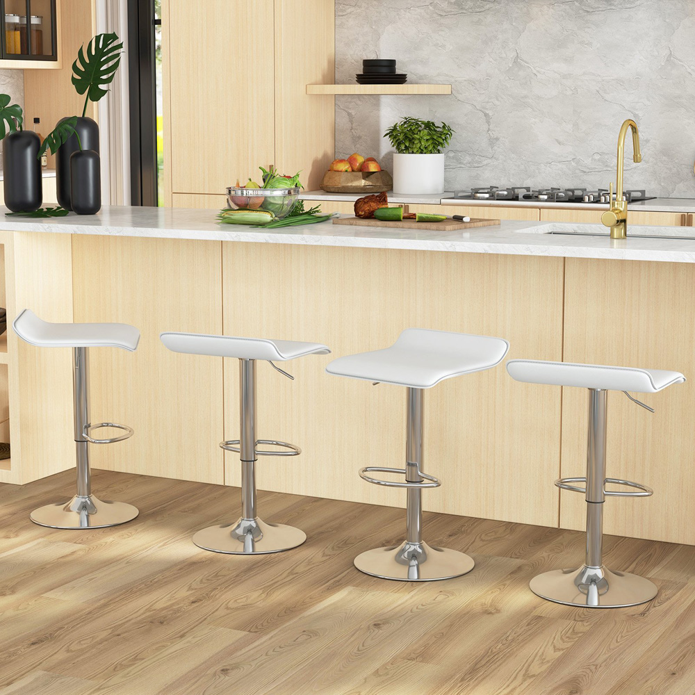 Costway White Swivel Bar Stool Set of 2 Image 3