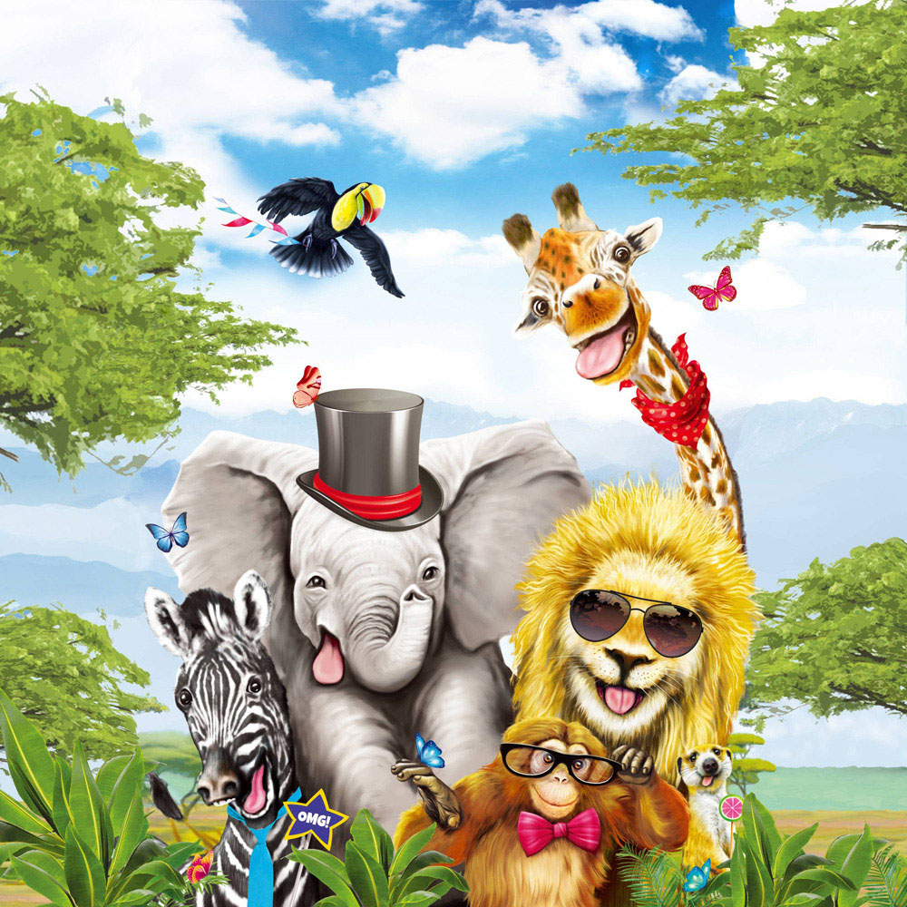 Velosso Double Multicolour Selfie Animal Duvet Cover Set Image 3