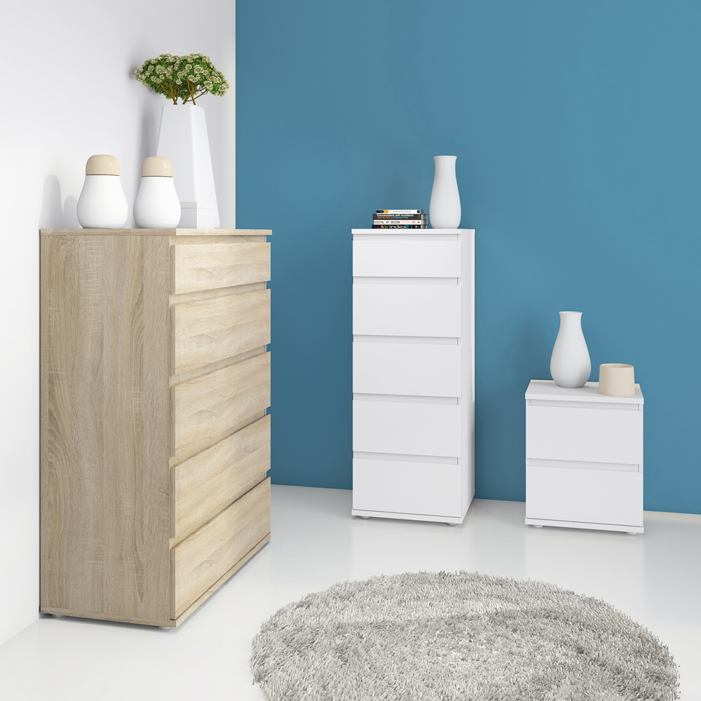 Florence 2 Drawer White Bedside Table Image 8