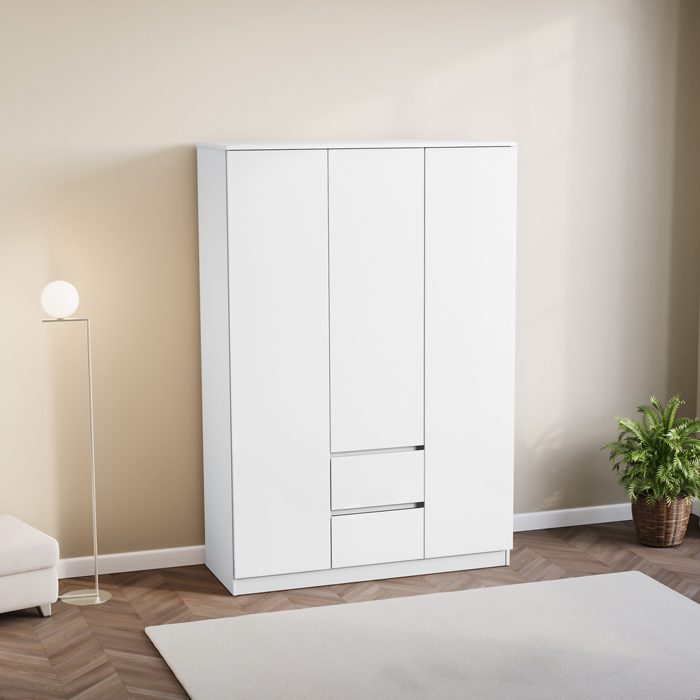 VIDA DESIGNS Glinton 3 Door 2 Drawer White Wardrobe Image 5