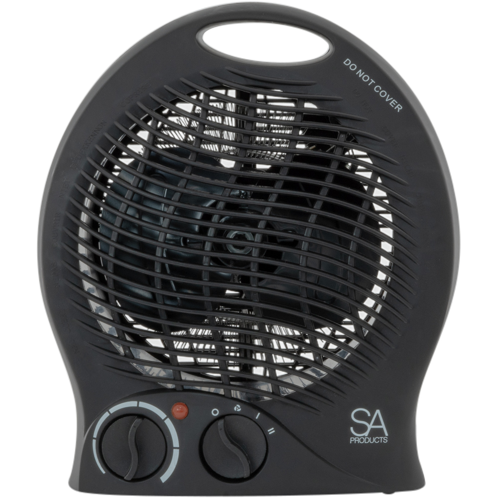 Black Upright Portable Heater with 2 Heat Settings Image 1