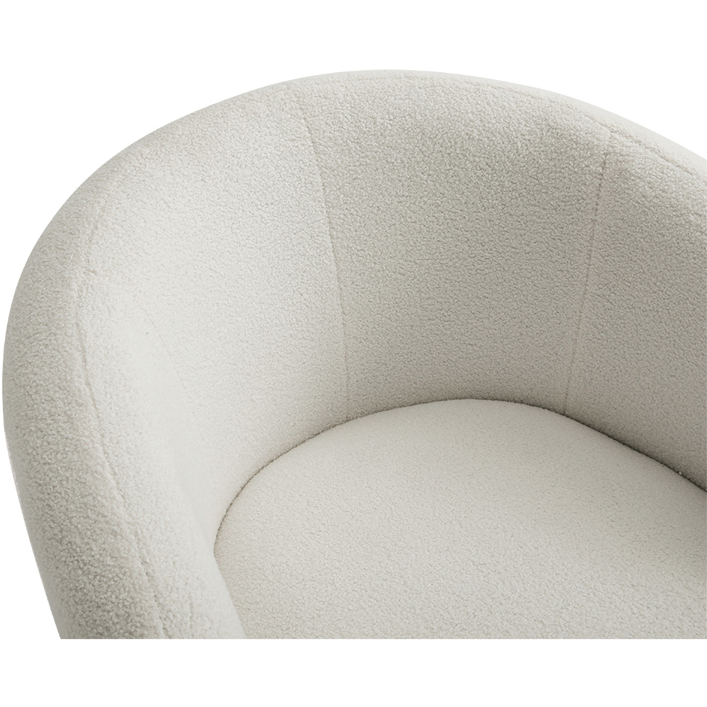 Living and Home White Teddy Fleece Swivel Upholstered Tub Chair Image 7