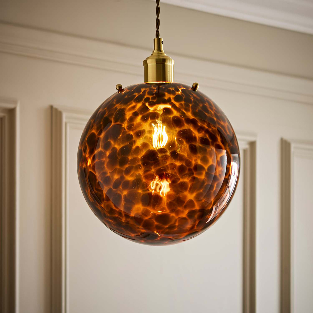 ValueLights Chiara Leopard Glass Easy Fit Pendant Ceiling Light Shade Image 6