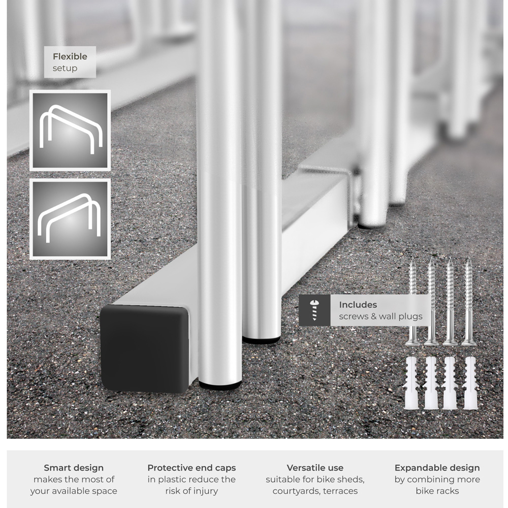 tectake Parkley Coated Steel 6 Bike Bicycle Rack Image 4