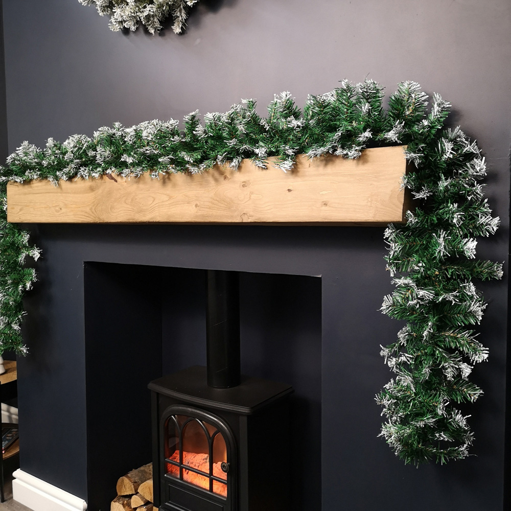 Samuel Alexander Snowy Christmas Garland Green 270cm Image 3