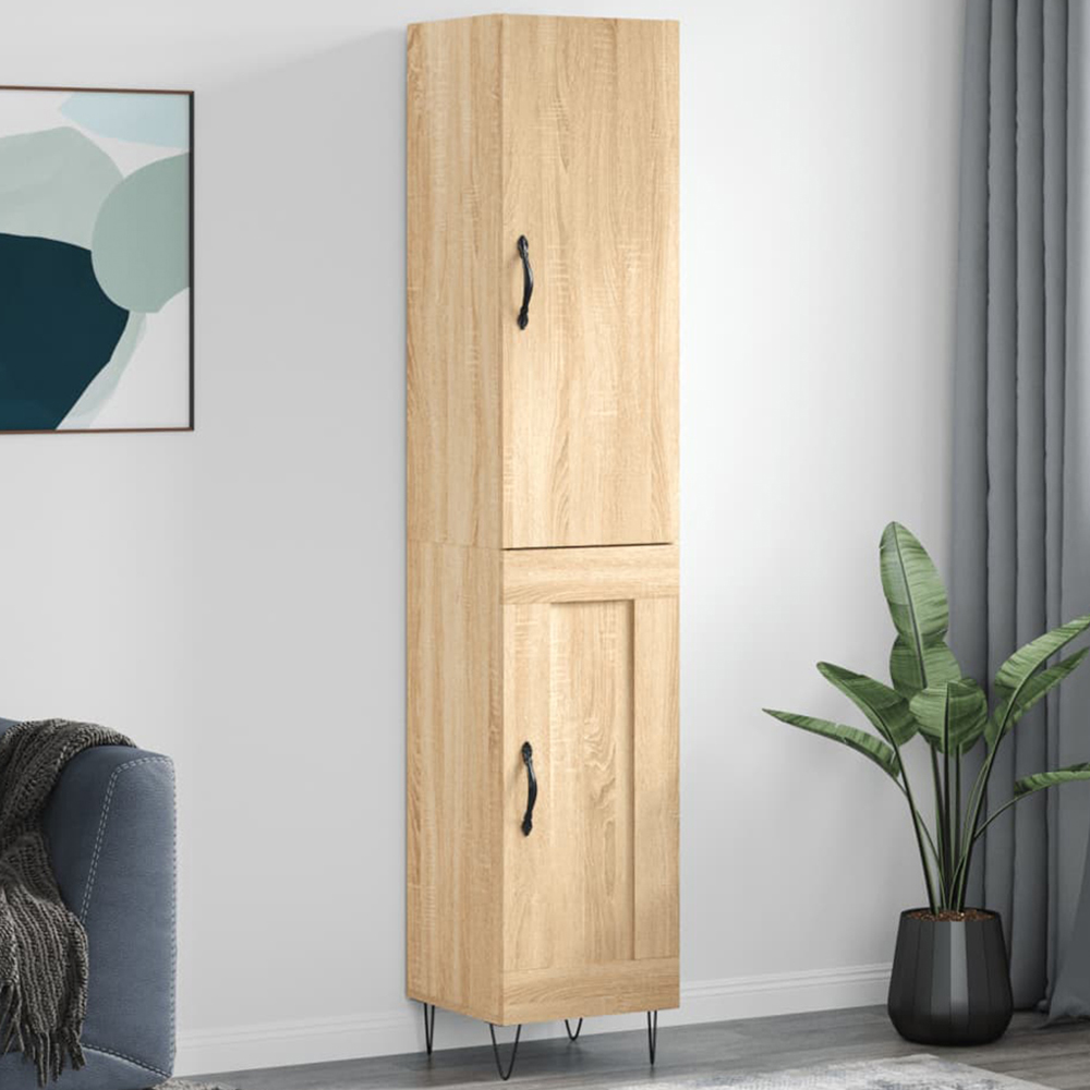 vidaXL 2 Door Sonoma Oak Highboard Image 1