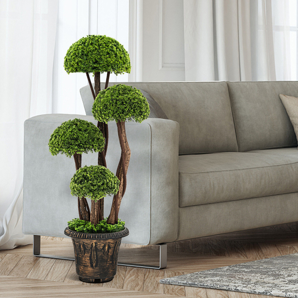 Costway Artificial Cypress Tree In Pot 3ft Image 3