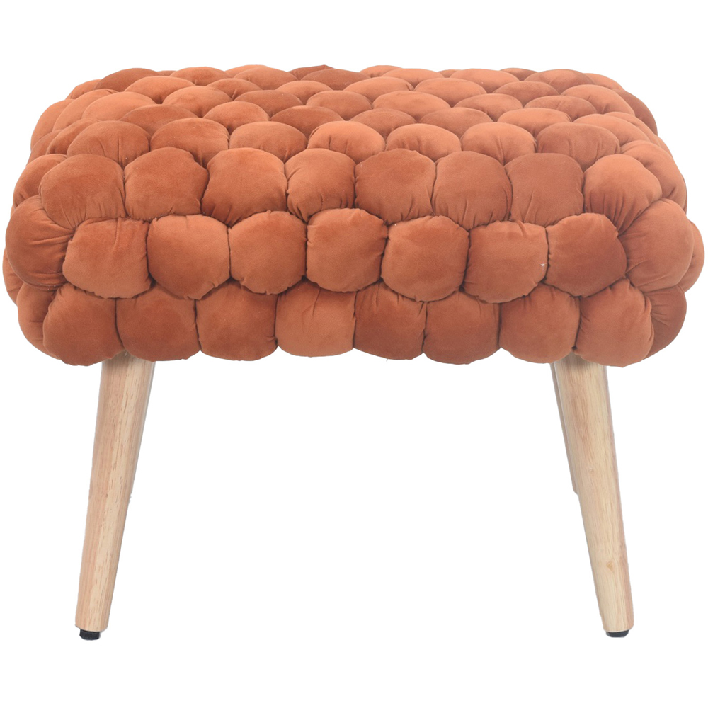 Artemis Home Cushla Brown Bubbly Velvet Small Footstool Image 3