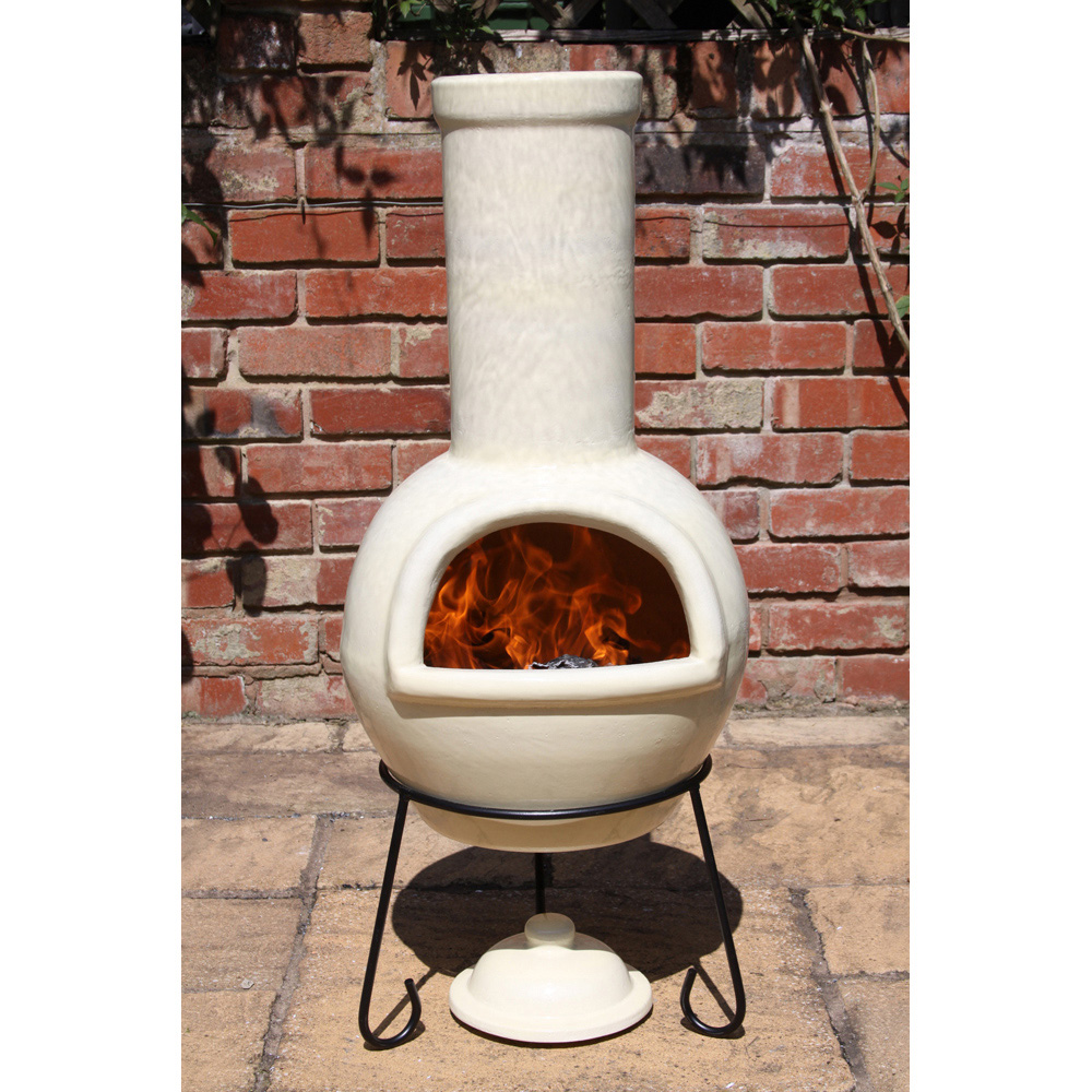 Gardeco Sempra Large Natural Chimalin AFC Chimenea with Lid and Stand Image 2