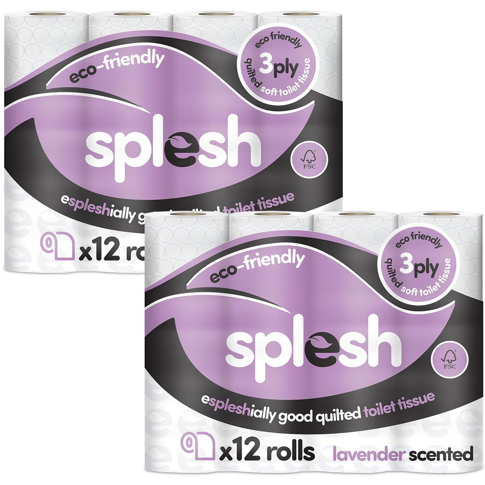 Splesh Quilted Lavender Fragrance Toilet Tissue 24 Rolls 3 Ply Image 2
