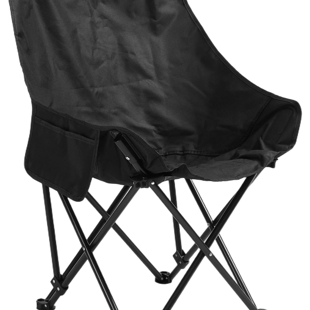 Living and Home 6 Seater Black Foldable High Back Camping Table and Chair Set Image 6