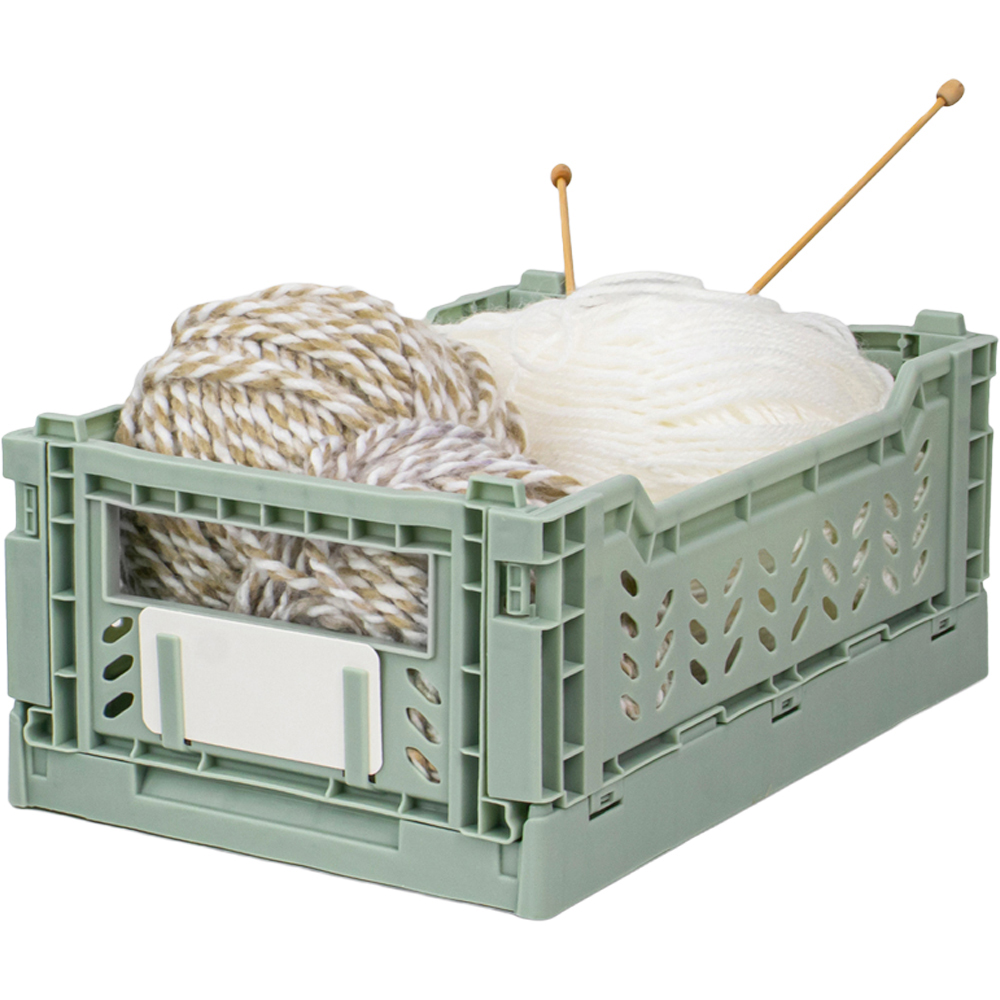 JVL Stackit Green Foldable Storage Crate 4L 2 Pack Image 7