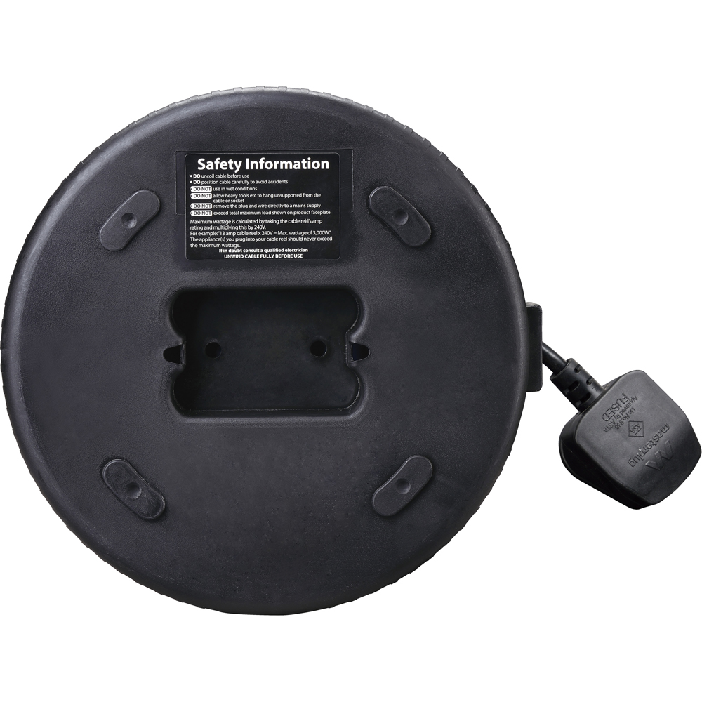 Masterplug Blue 13A 4 Socket Medium Cassette Cable Reel 8m Image 4