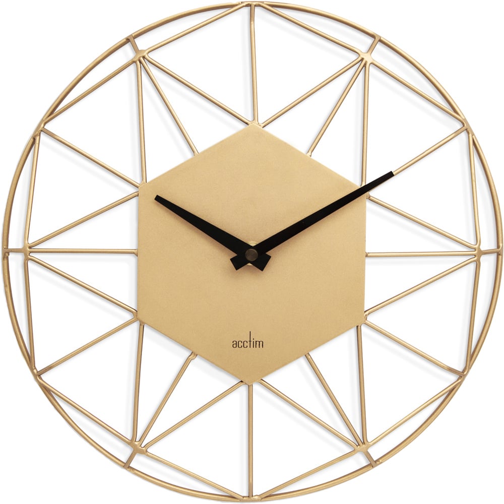 Acctim Alva Gold Metal Wire Clock Image 1