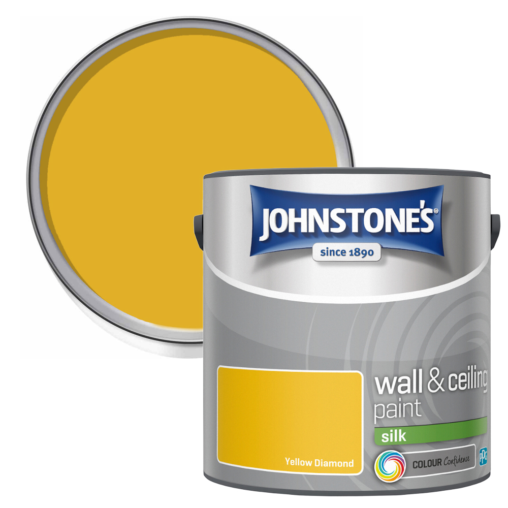 Johnstone's Walls & Ceilings Yellow Diamond Silk Emulsion Paint 2.5L Image 1