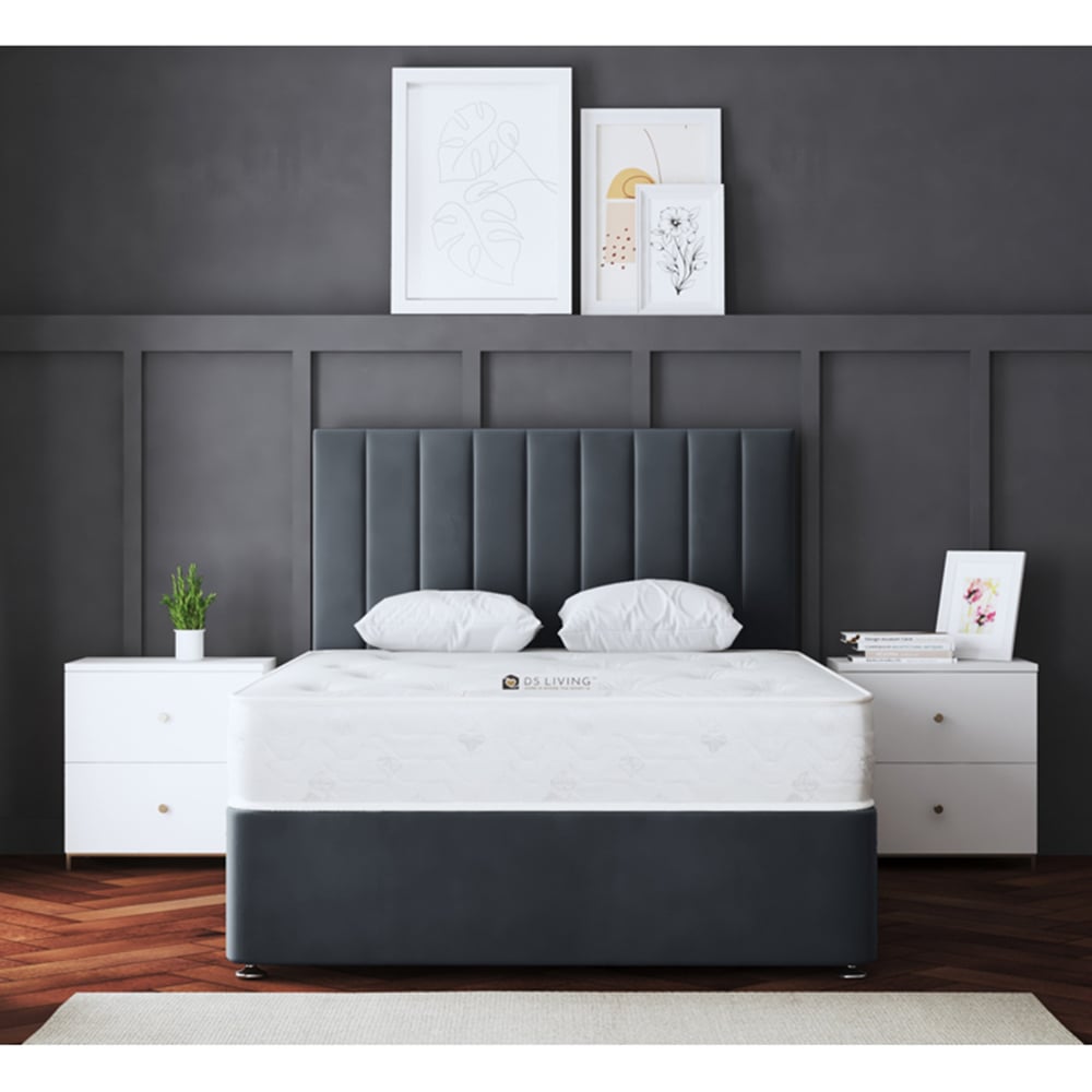 DS Living Amelia Double Steel Upholstered Panel Divan Bed Image 4