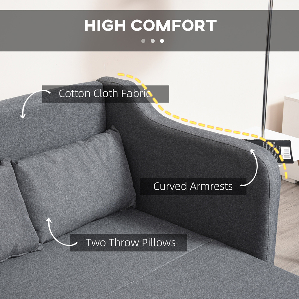 Portland Single Seater Grey Fabric Sofa Bed Image 6
