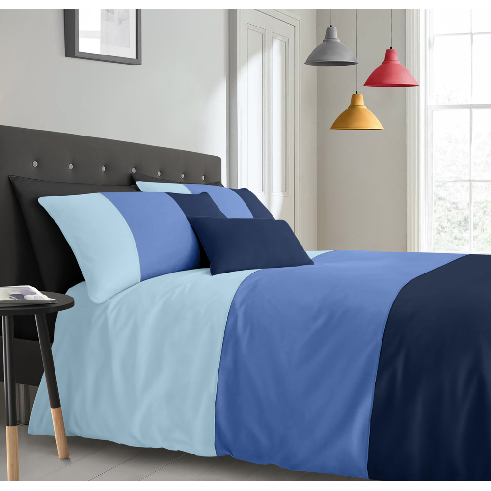 Intimates Lexie King Size Blue Colour-Block Duvet Cover Set Image 3
