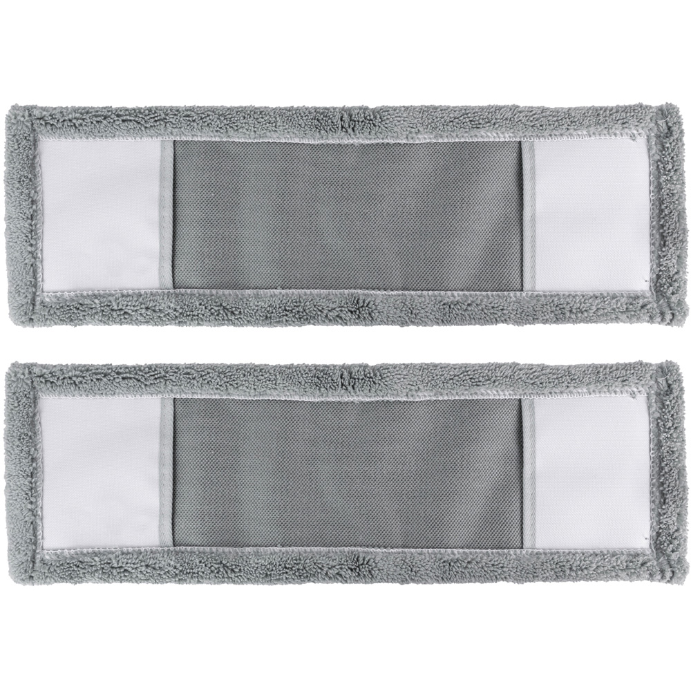 JVL Cleaning Grey Replacement Microfibre Mop Pad 2 Pack Image 1