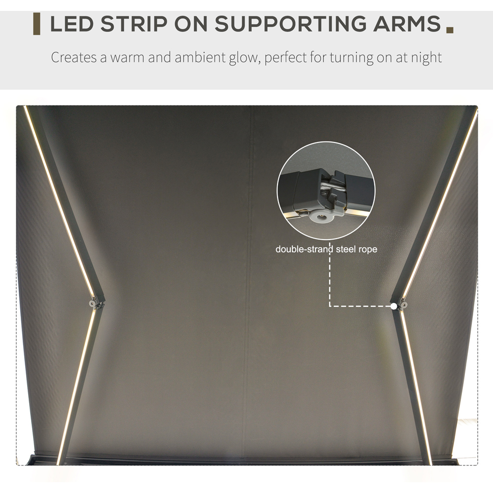 Outsunny 3.5 x 3m Grey Retractable Electric Canopy Cover Image 5