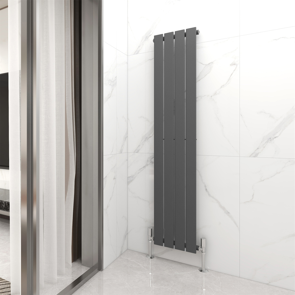 Anthracite 1761 BTU Single Flat Panel Vertical Column Radiator 1600 x 272mm Image 2