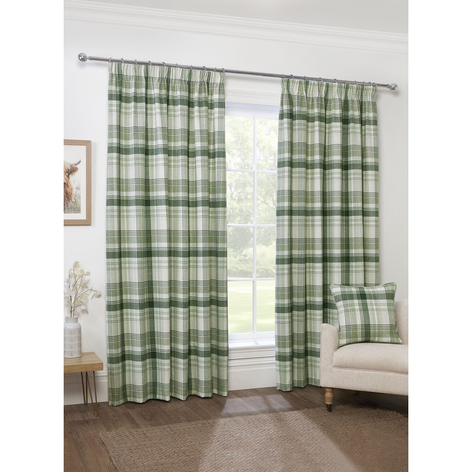 Henderson Thermal Curtain - Green / 168cm / 137cm Image 2