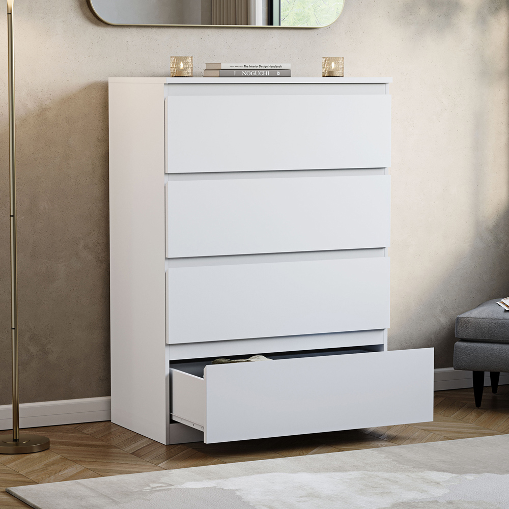 VIDA DESIGNS Denver 4 Drawer White Chest of Drawers Image 5