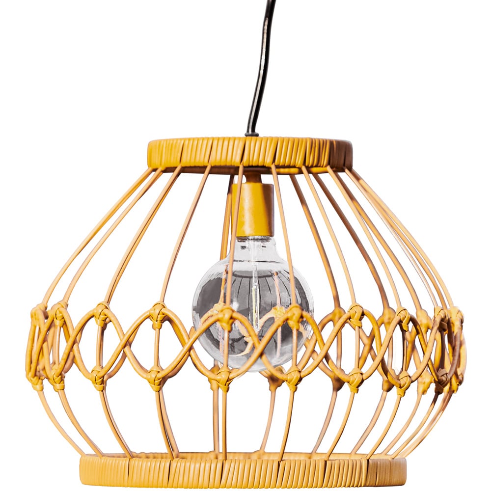 Teamson Home Open Weave Lantern Patio Solar Pendant Light Image 1