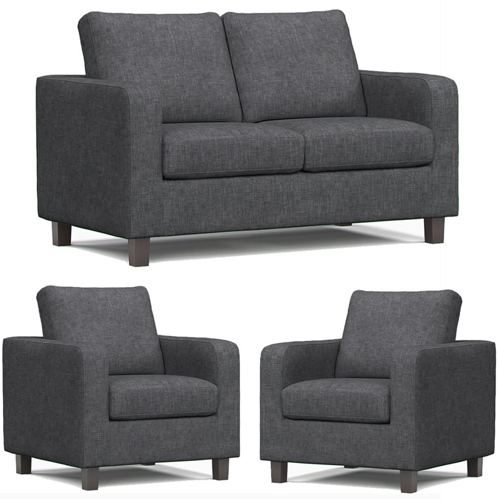 York 4 Seater Grey Turin Sofa Suite Image 2