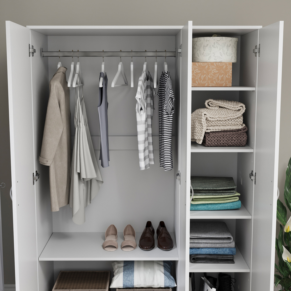 Vida Designs Riano 3 Door White Wardrobe Image 6
