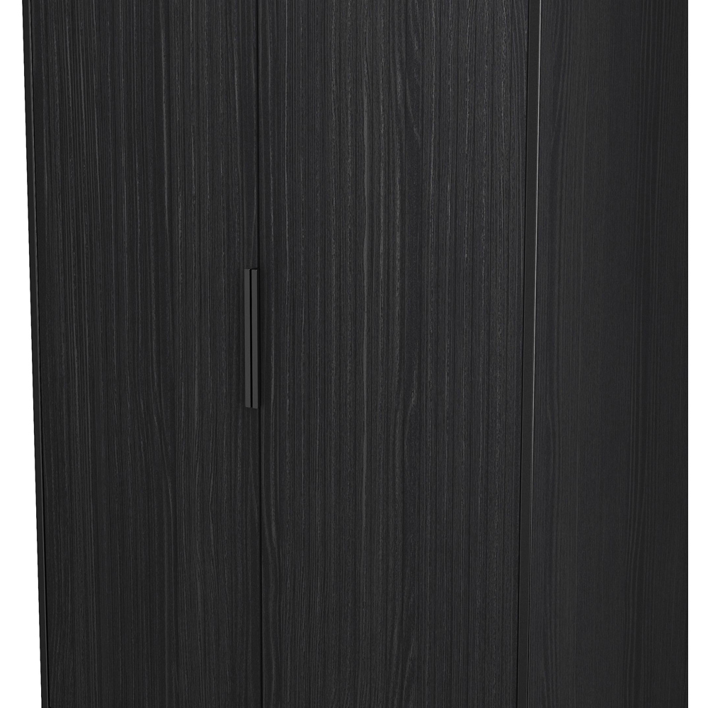Crowndale Fluted 2 Door 2 Drawer Black Ash Tall Wardrobe Ready Assembled Image 5