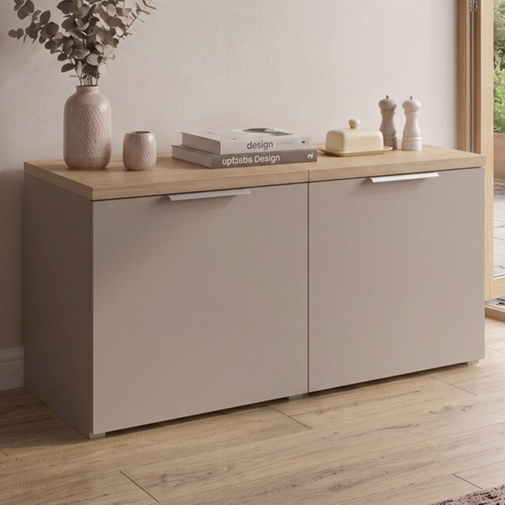 Shefa Line MODU 80 2 Door Grey and Sonoma Oak Sideboard Image 1