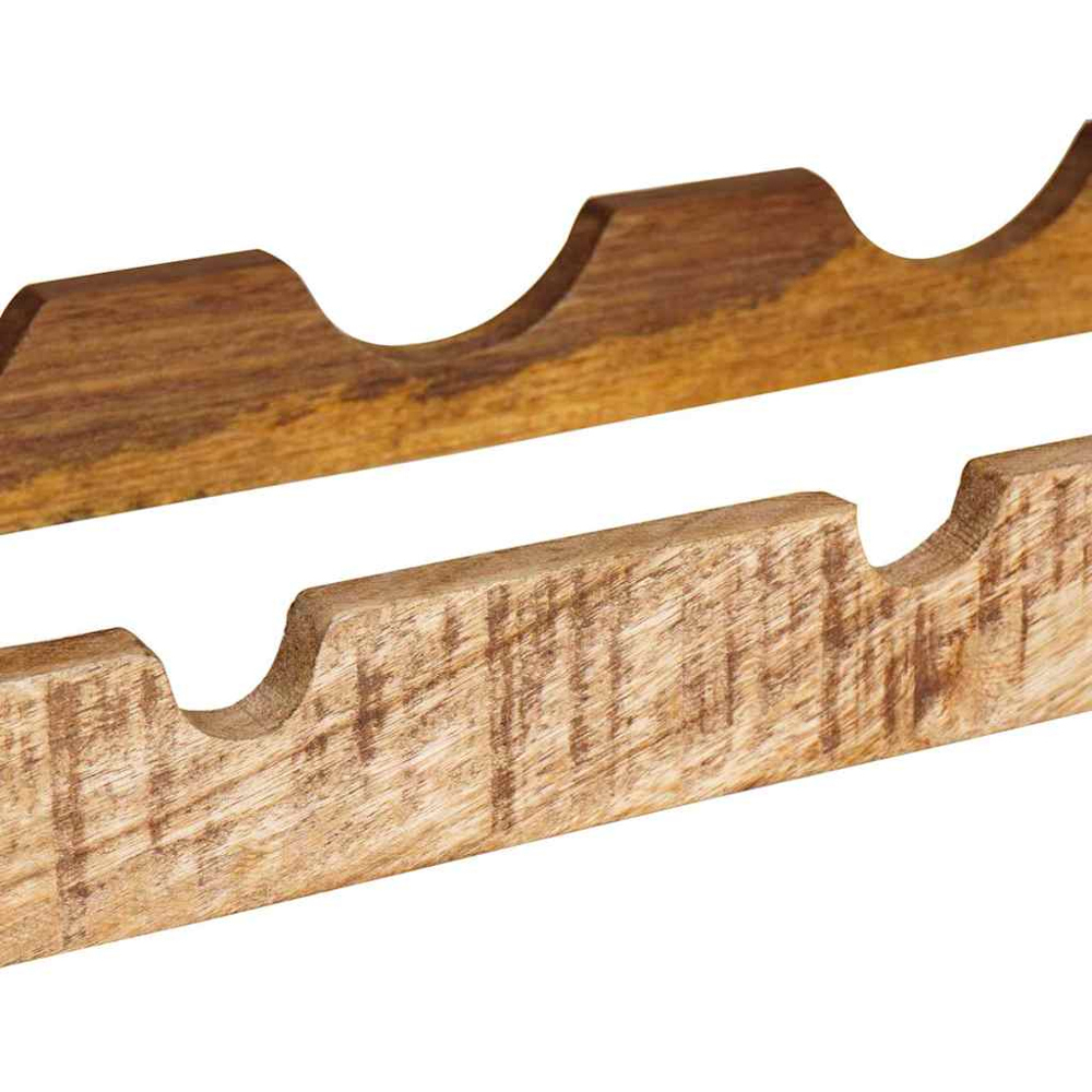 vidaXL 12 Bottle Brown Solid Rough Mango Wood Wall Mounted Wine Rack Image 8