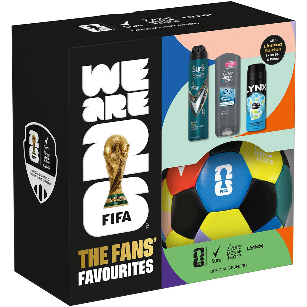 Sure FIFA Fans Favourites Bodywash and Bodyspray with Skills Ball and Pump Gift Set for Him 3 Pack Image 3