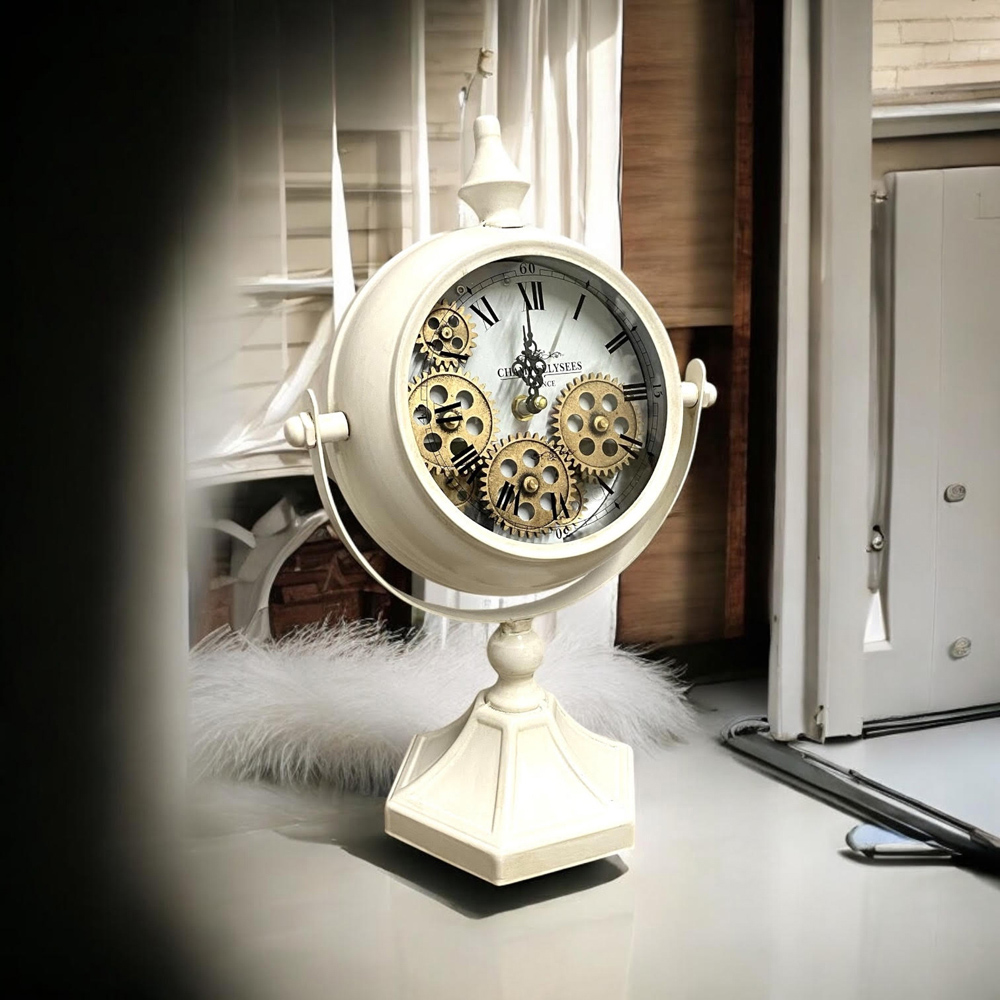 Acacia Home White Table Clock 37.5cm Image 2
