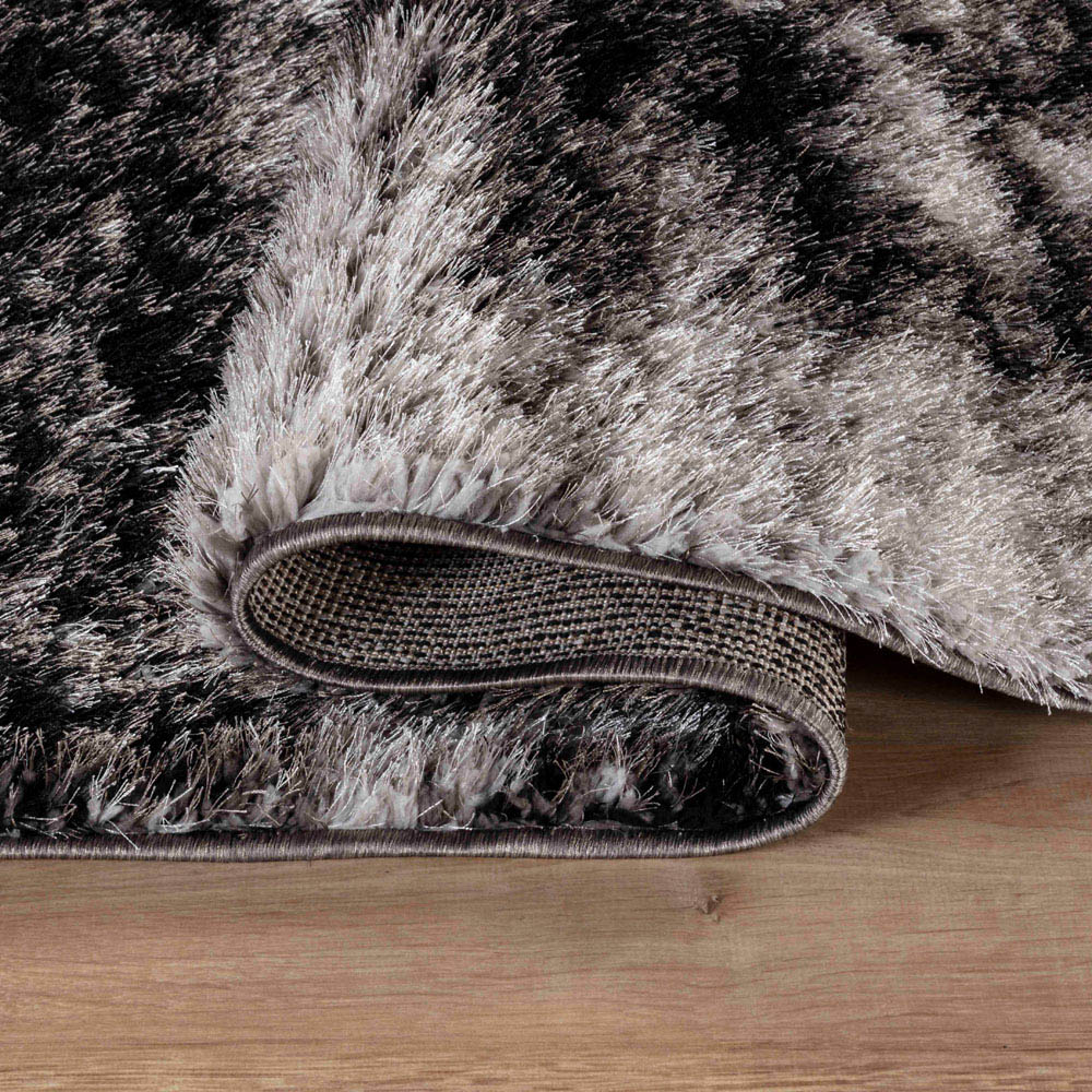 Desire Rug Modern Dark Grey Two Tone Shimmer Soft Shaggy Area Rug 200 x 290cm Image 3