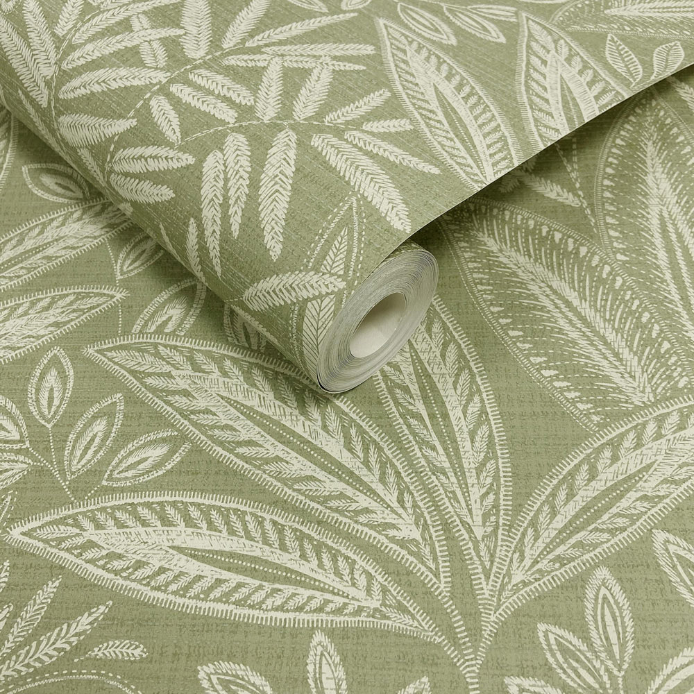 Crown Sahara Leaf Fern Green Wallpaper Image 2