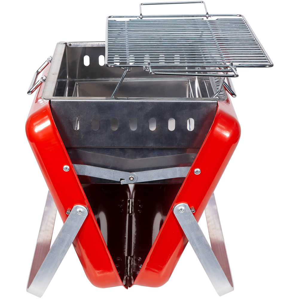 George Foreman Red Portable Briefcase Charcoal BBQ Image 4