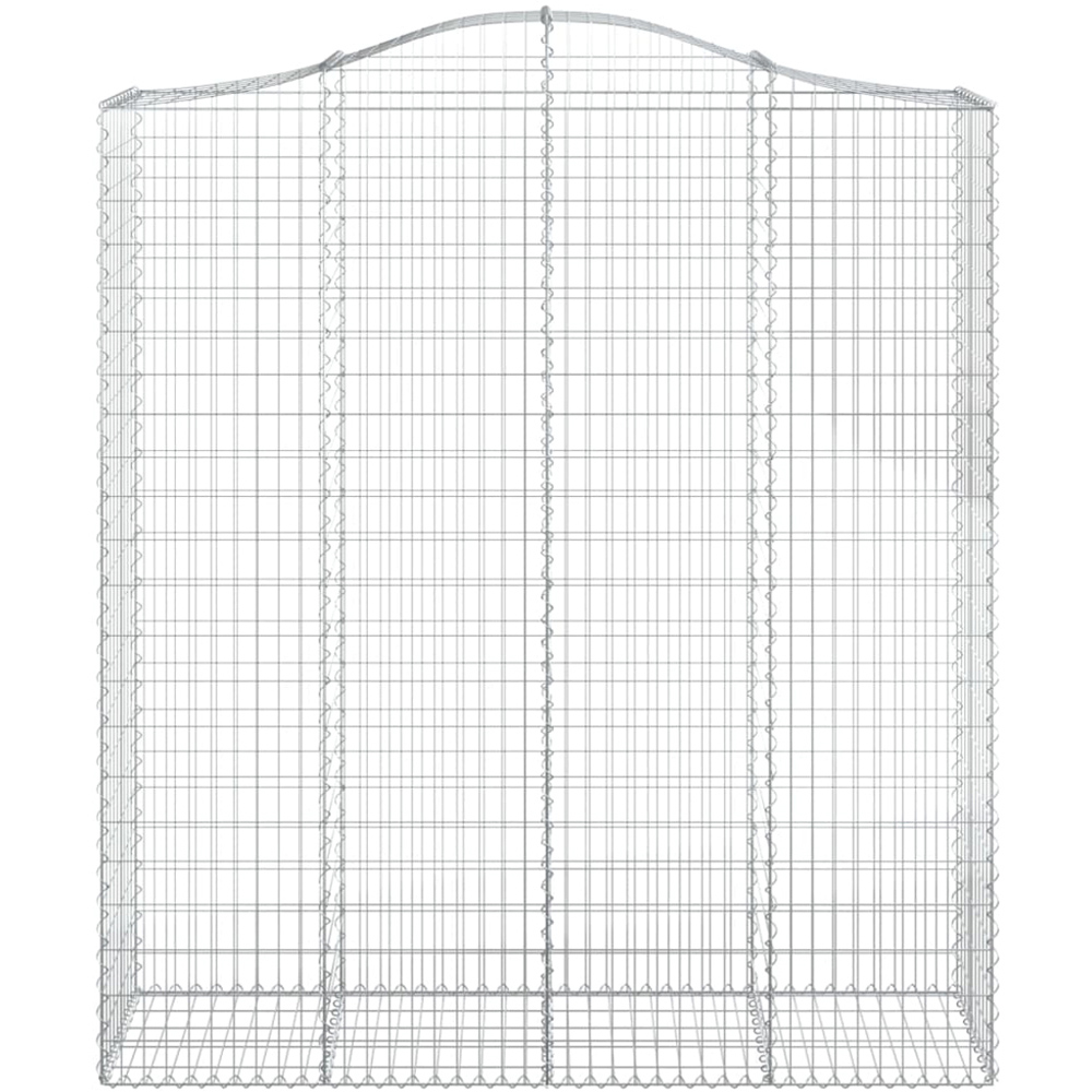 vidaXL Silver Galvanised Iron Arched Gabion Basket 200 x 50 x 220/240cm 8 Pack Image 2