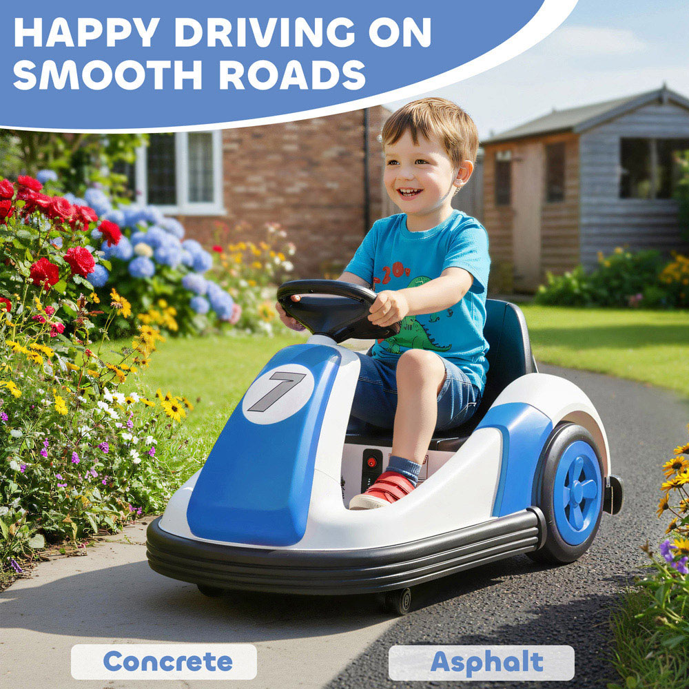 Tommy Toys Kids Blue 360 Degree Rotating Ride On Bumper Car with Safety Belt Image 8